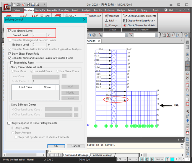 Figure 2. Wind Load generation when the Ground Level is defined